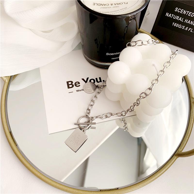 Unisex Titanium Steel Punk Necklace with Pendant - Trendy, Simple Clavicle and Sweater Chain