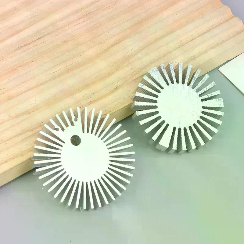 High Power LED COB Radiator Heatsink Sunflower Solid round Alloy Aluminum 25-67MM Diameter for Heat Dissipation