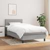 3140193 vidaXL Divan Bed with Mattress Light Grey 100x200cm Fabric