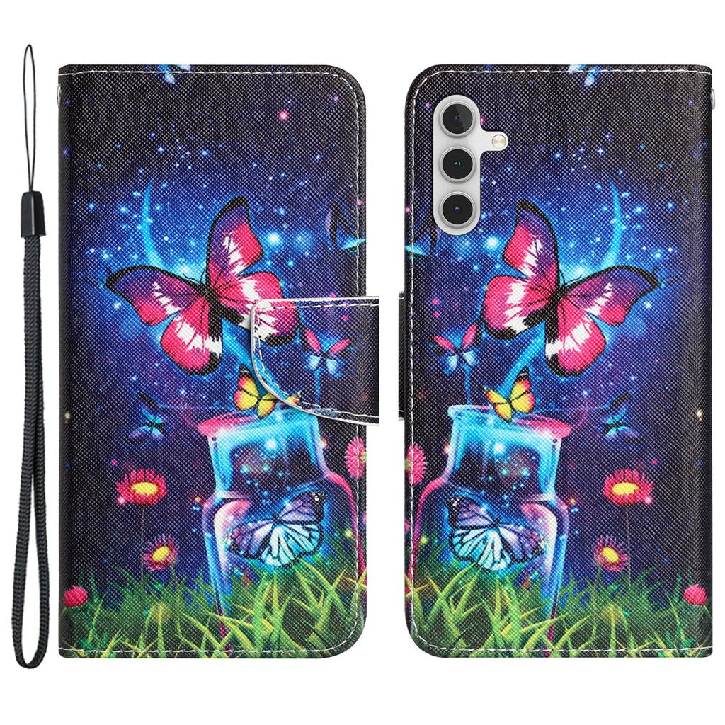 Für Samsung Galaxy A35 5G Hülle Musterdruck PU Leder Handy Ständer Abdeckung