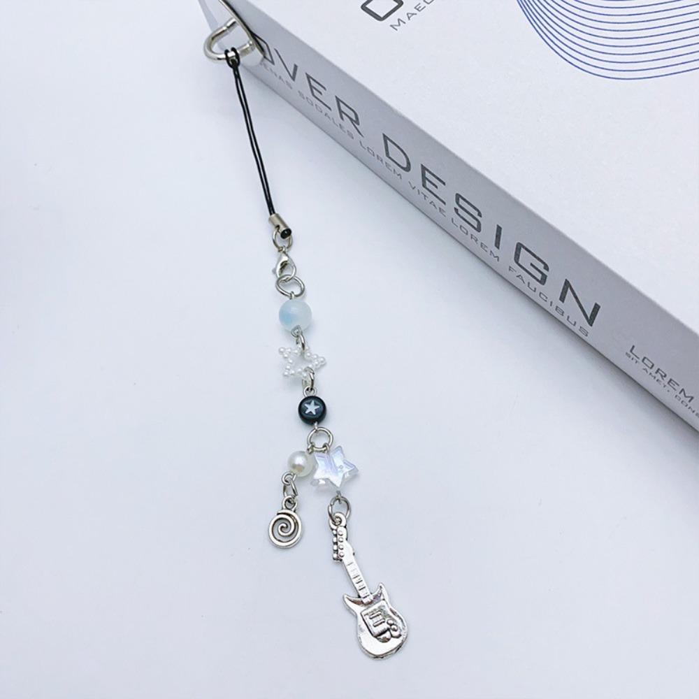 Bow Pink Guitar Phone Chain Guitar Cell Phone Strap Mobile Phone Lanyard Telephone Decor