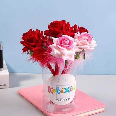 Kancelářské a školní potřeby Signature Kuličková pera Květinové tužky Flocked Rose Pen Neutrální tužka