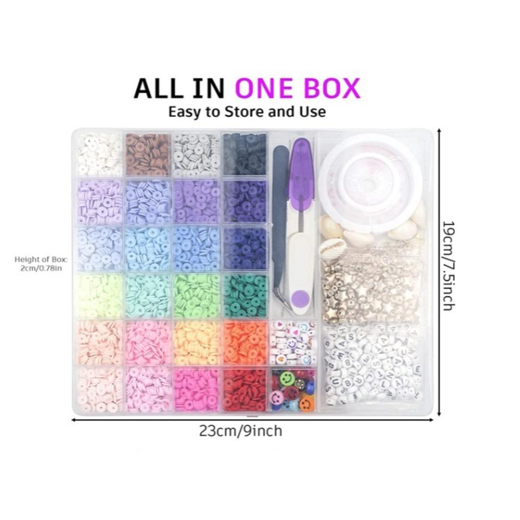 6000 kusů/sada Polymerové korálky Náhradní Opakovaně použitelné Náramek Šperky Náhrdelník Přívěsek Náušnice Výroba Korálky Příslušenství