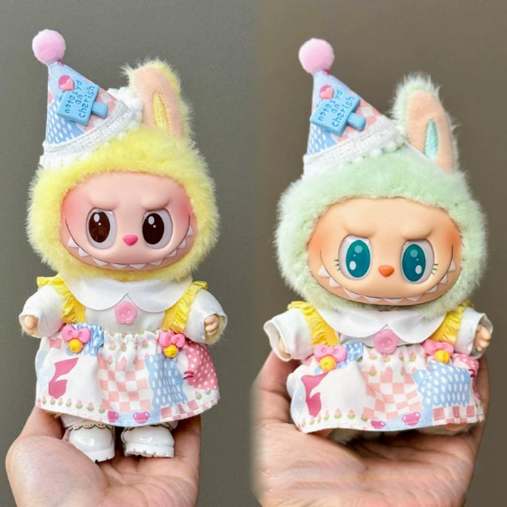 1 sada tričko 17cm Labubu Sada oblečení Šaty Plyšové panenky Oblečení Bavlněné doplňky pro panenky