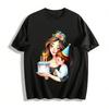 Mother Child Birthday Print Adult Casual Top Pure Cotton T-shirt