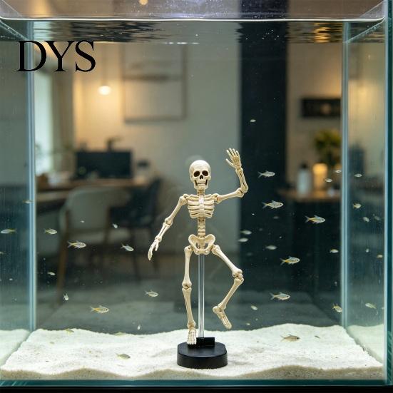 Presente Único de Halloween para Aquaristas Decoração Dinâmica de Esqueleto para Aquário, Dançante Movido a Ar Criativo Ornamento Aquático Acessório de Aquário, Assustador