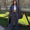 Women's Short Jacket and High-Waisted Cargo Pants Set