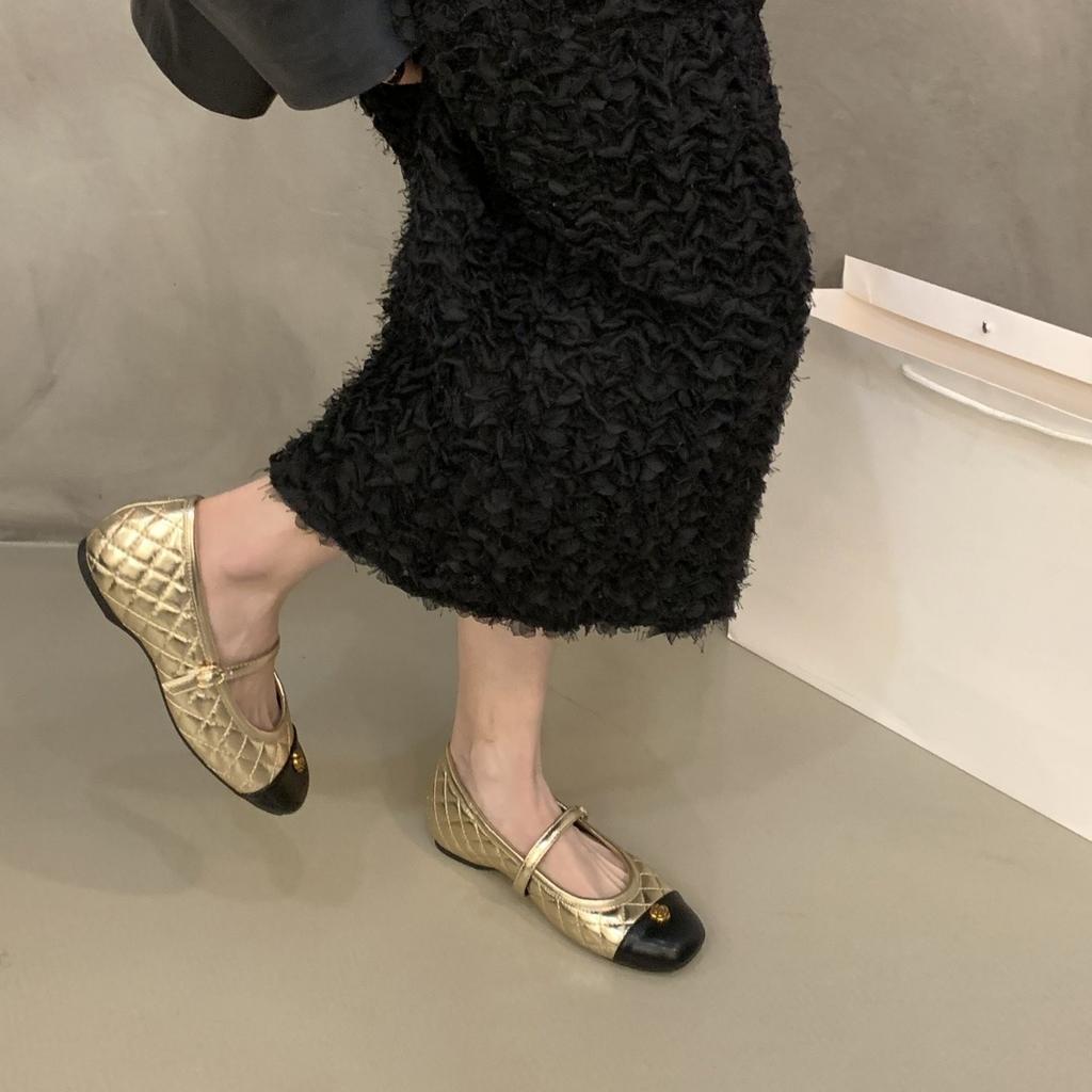 First encounter inner height increase French small fragrant single shoes shoes 2026 spring color matching ballet Mary Jane