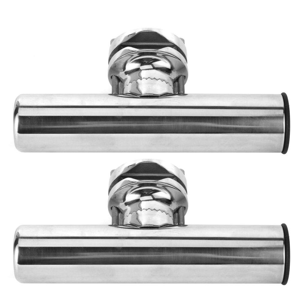 2pcs Stainless Steel Fishing Rod Holder for Tournament Style Clamp for 1‑1 4into 2in Rail Mount
