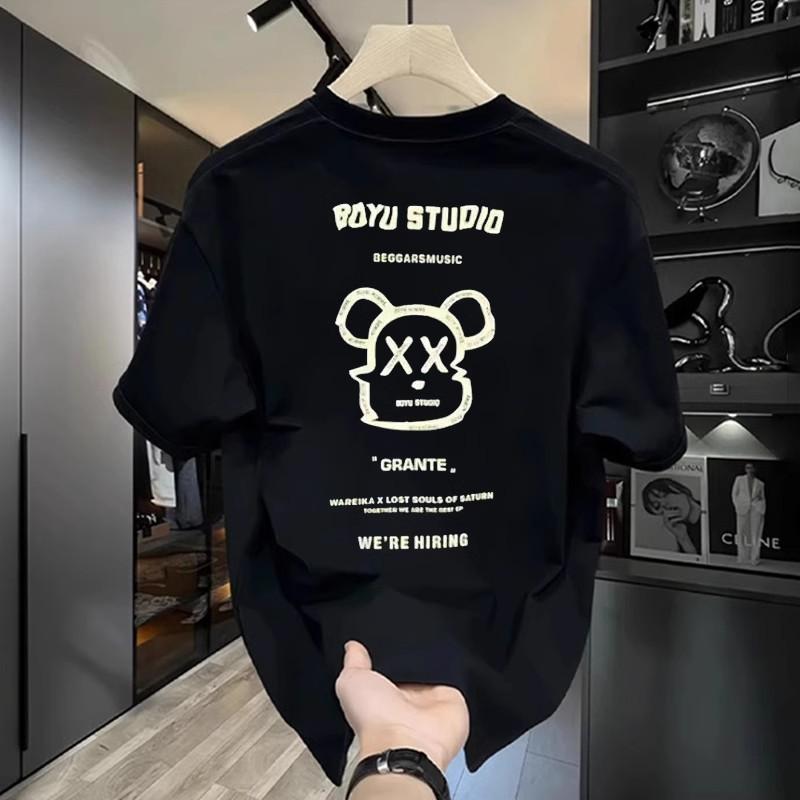 Trendy Brand Short-Sleeved Pure Cotton Men'S Printed T-Shirt Trendy Men'S And Women'S Versatile Round Neck T-Shirt Men'S