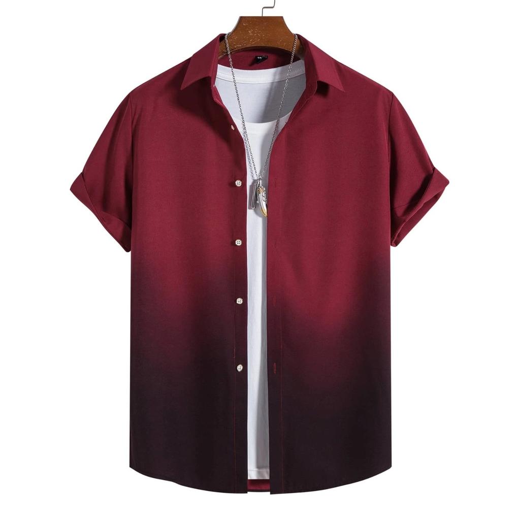 Men's Shirts, Summer Clothing, Gradient Design Patterns, 3D Printed Shirts, Short Sleeved Tops, Street Wear, Casual Hawaiian Shirts