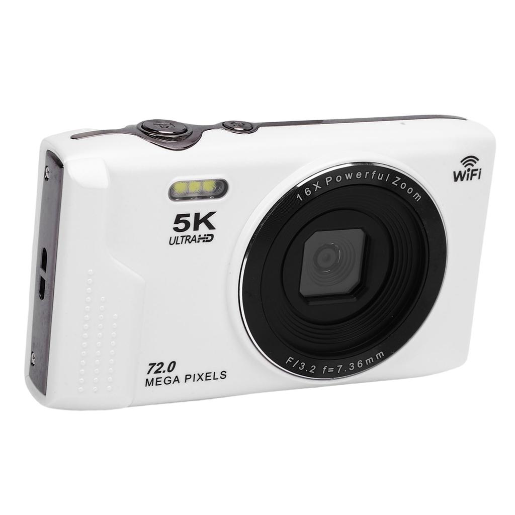 5K Digital Camera 72MP 2.8 Inch   HD Screen 16x Digital Zoom Auto   WiFi Digital Camera with Built in Flash for Travel Photography