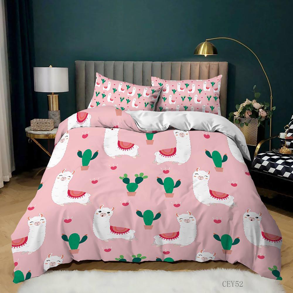 Cartoon Animal Cow Three-Piece 3D Digital Printing Kit Sheet