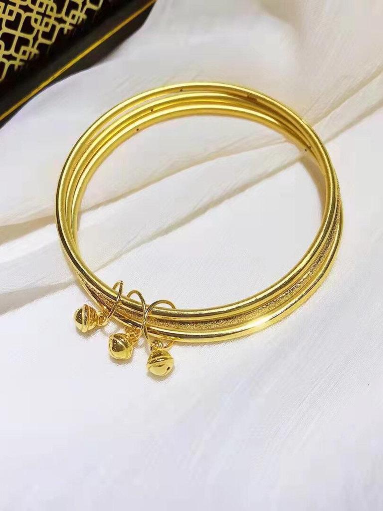 Shajin Jewelry Lotus Pod Bangle: Three Lives, Three Worlds Fu Character - Luxury Women's Imitation Gold Accessory.
