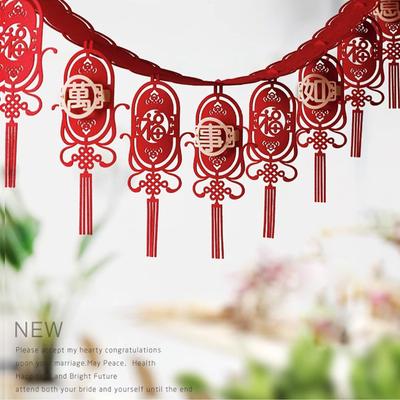 2 Banner Traditional Chinese New Year Hanging Decoration Spring Festival Decoration for Home Office