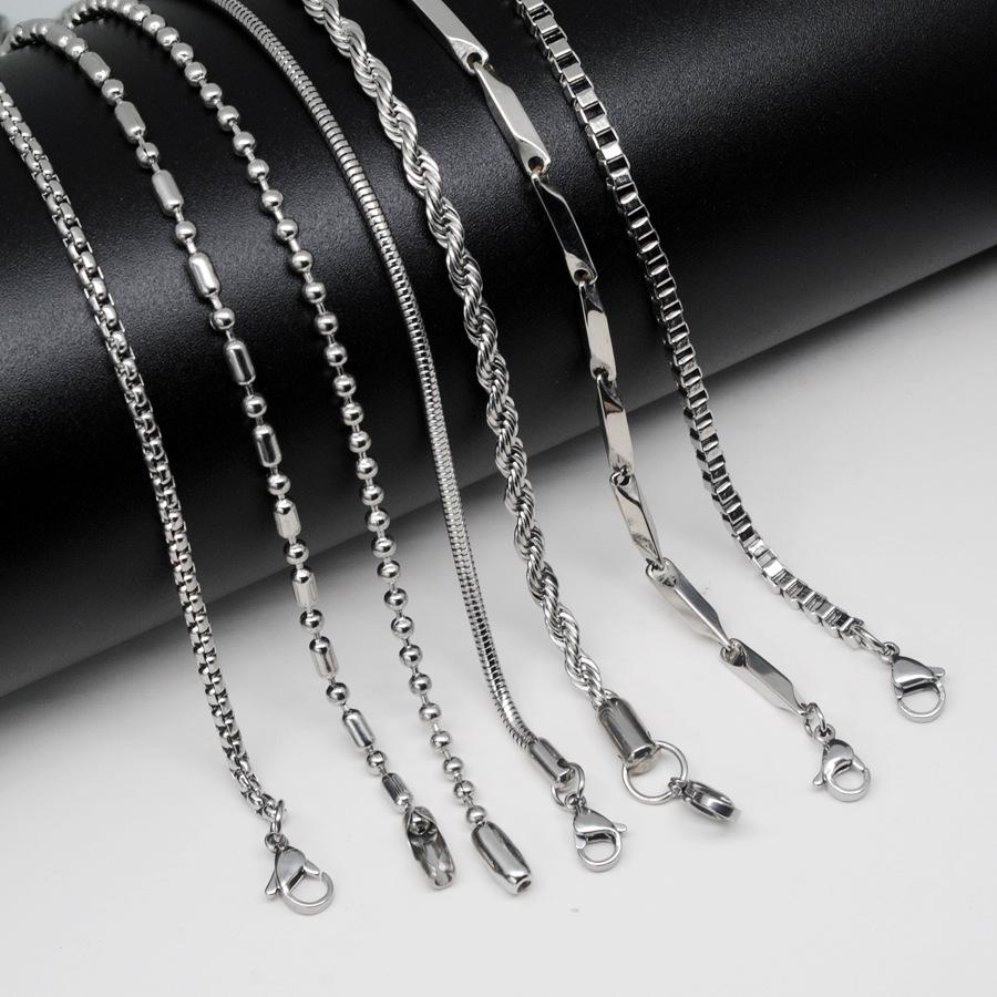 Set Di 4 Catene A Serpente In Acciaio Inox: Collane Girocollo Per Uomo E Donna, Lunghezze 45/50/55/60 Cm, Ideali Per Ciondoli E Fai-Da-Te