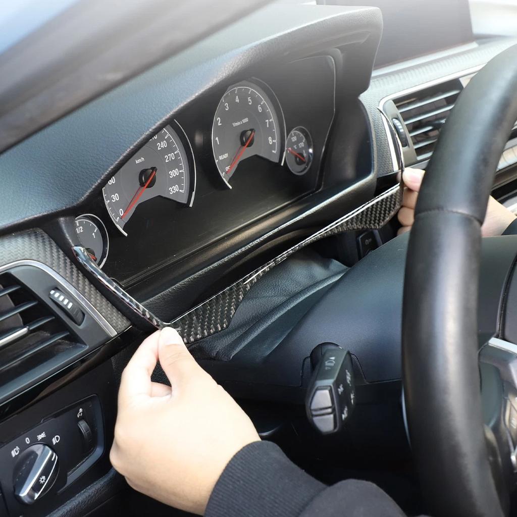 Weißes Kohlefaser Auto Armaturenbrett Verkleidung Panel Aufkleber Auto Zubehör Für BMW 3 4 Serie M3/M4 F30 F32 F80 F82 F83 2013-2019