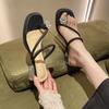 2024 neue Damenschuhe Fischgräten-Klemmzehen-Hausschuhe Damen-Sommer-Outwear High Heel-Klemmsandalen Sandalen Damen