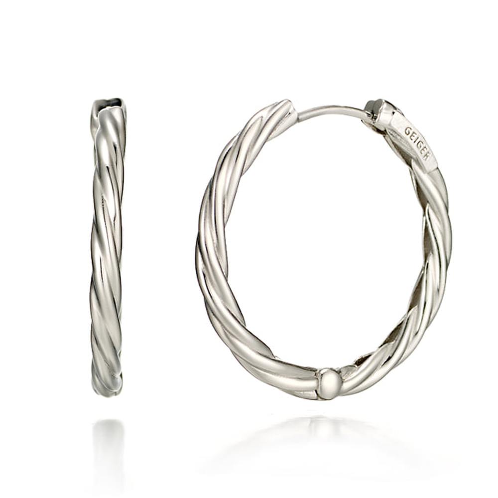 Volume One-Touch Silver Earrings Gisvee029