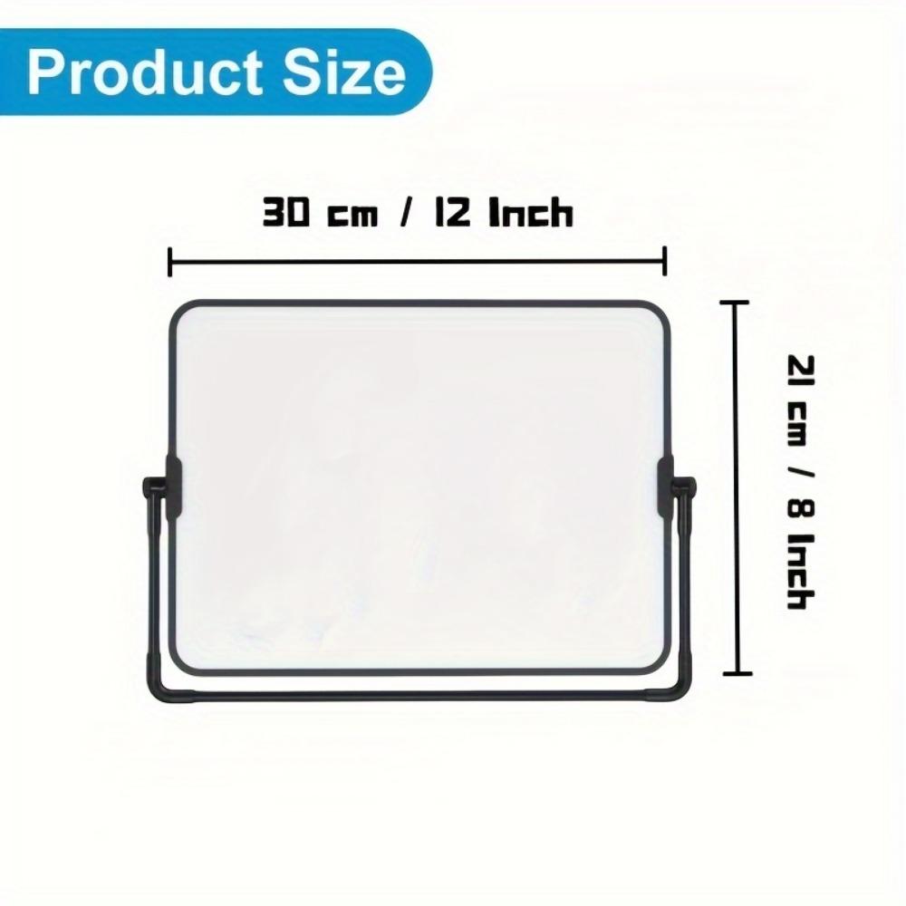 [Portable Dry Erase Whiteboard Stand] 1 Set Portable Dry Erase Whiteboard with Stand, 12x8 Inch Double-Sided, Plastic Frame, Includes Markers
