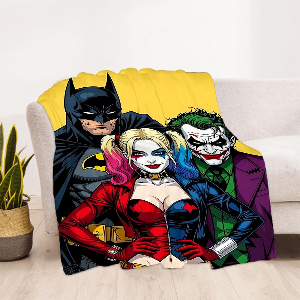 1PC Batman Joker Outdoor Blanket Lightweight Flannel, Soft & Warm, All-Season Use for Sofa, Outdoor, Camping, Living Room, Office32