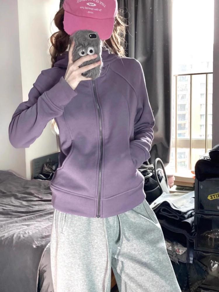 Women's Pink Slim-Fit Hooded Cardigan - Dopamine Korean Style Autumn Fashion 2025.