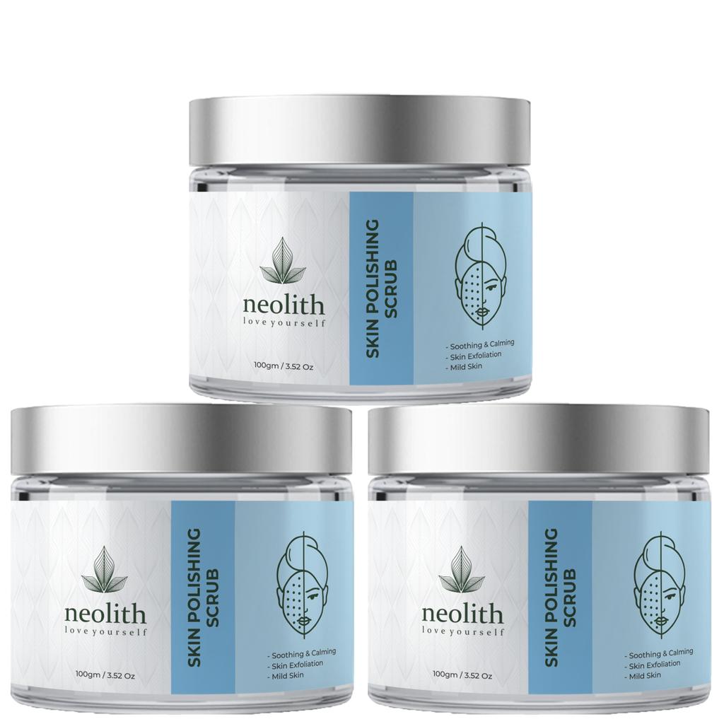 Neolith Gommage visage polissant pour la peau à la vitamine E et à l'huile d'amande (100g) pour exfoliation douce et élimination du bronzage, élimination des points noirs