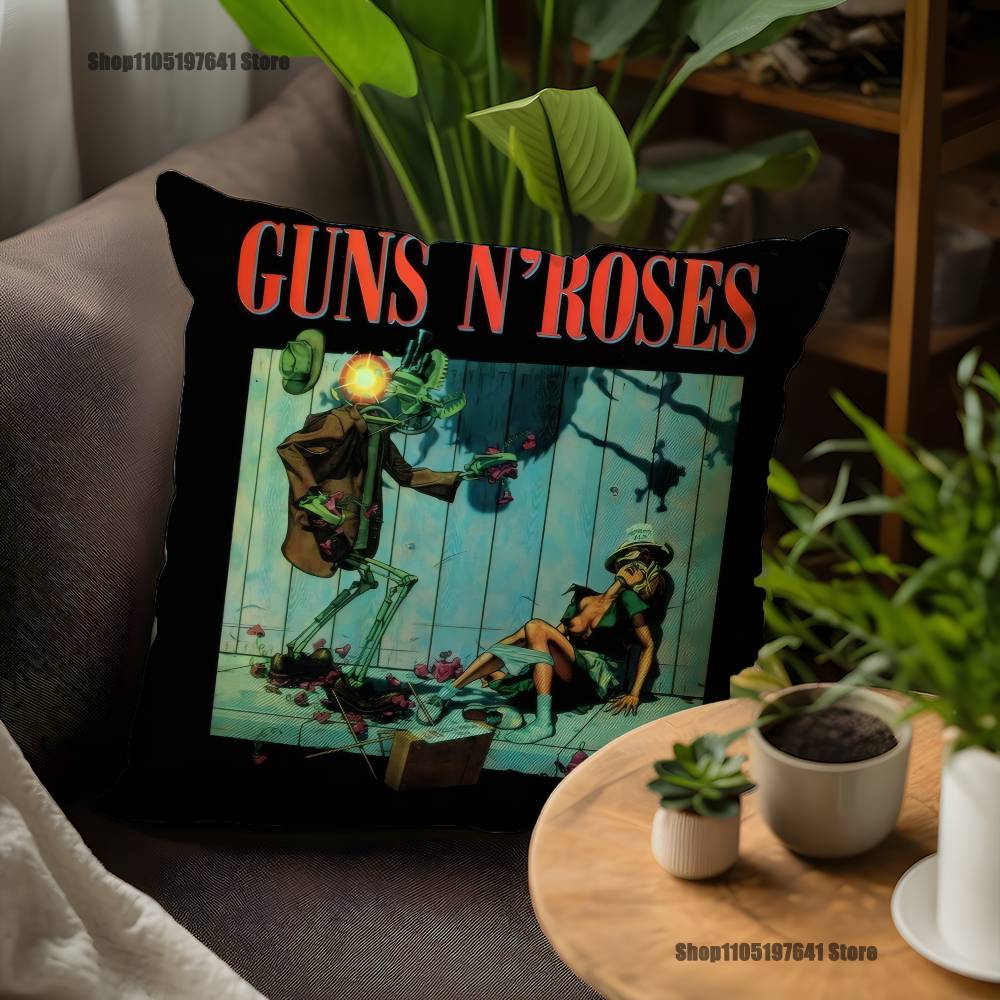 Band G-Guns N Roses Pillow Case For Sofa Decor Car Office Room Printing Cushion Cover Decorations and Protector