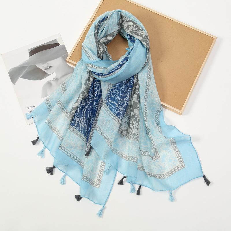 Thin Ethnic Style Photography Travel Art Retro Cotton Linen Scarf Women's Summer Multifunctional Sun Shading Protection Shawl
