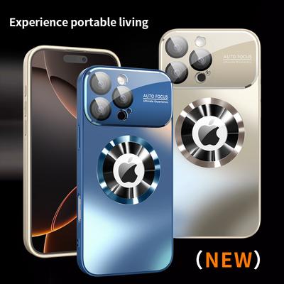 Nové luxusní matné pouzdro v titanově metalické barvě pro iPhone 16 15 14 Plus 13 12 11 Pro Max Pro Magsafe Kryt s ochranou fotoaparátu se skleněnou čočkou