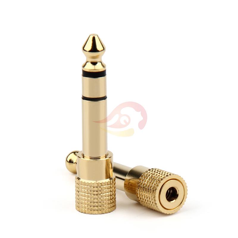 Gold-Plated 6.35mm Male To 3.5mm Female Stereo Adapter