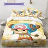 One Piece Tony Tony Chopper Pattern Bedding Quilt Set Quilt Cover Pillowcase Home Birthday Gift(1 * duvet cover + 2 * pillowcase, without core)
