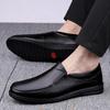 2024 New Genuine Leather Men Casual Shoes Luxury Brand Mens Shoes Breathable Slip On Black Business Formal Shoes