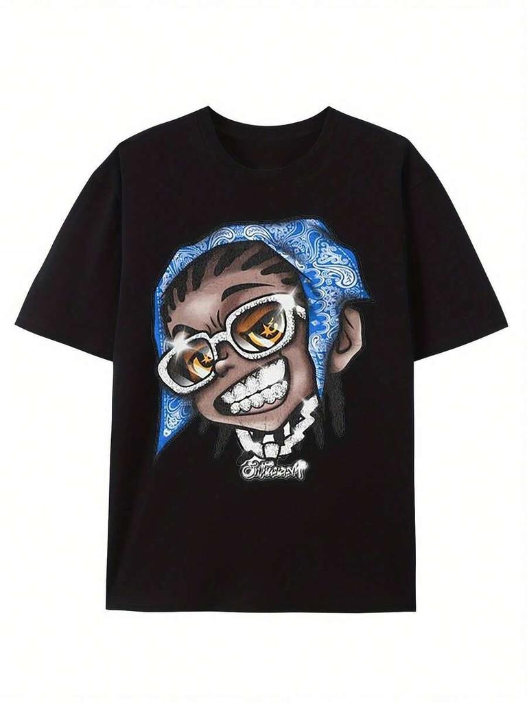 Unisex'S Retro Hop Street Casual T-Shirt, Printed Pattern