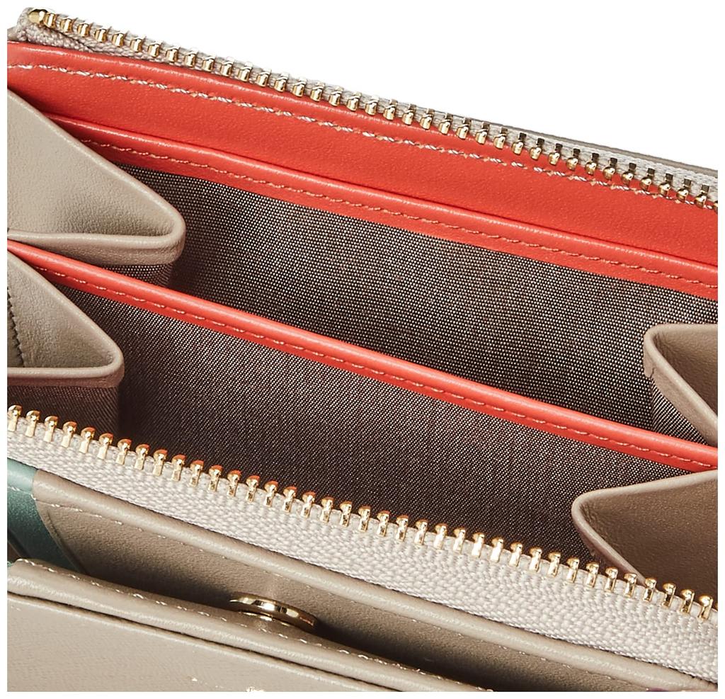 LANVIN En Bleu Luxembourg Color Bifold Wallet with Card Slots and Bill Compartment, Women's, 482023, Greige