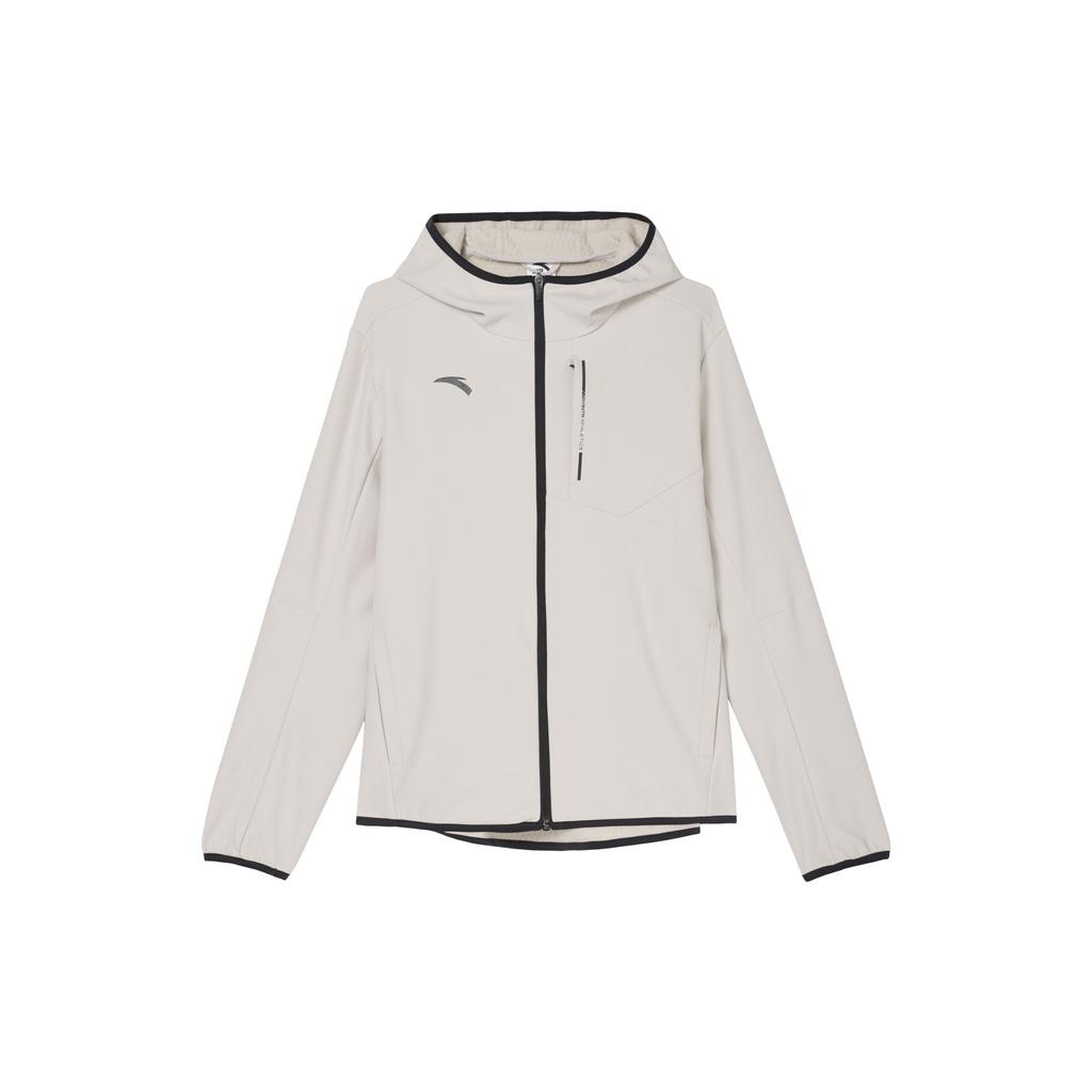 Anta Training Series Logo Letter Warm Windbreaker Men Outerwear Mushroom-Gray 952447602-1