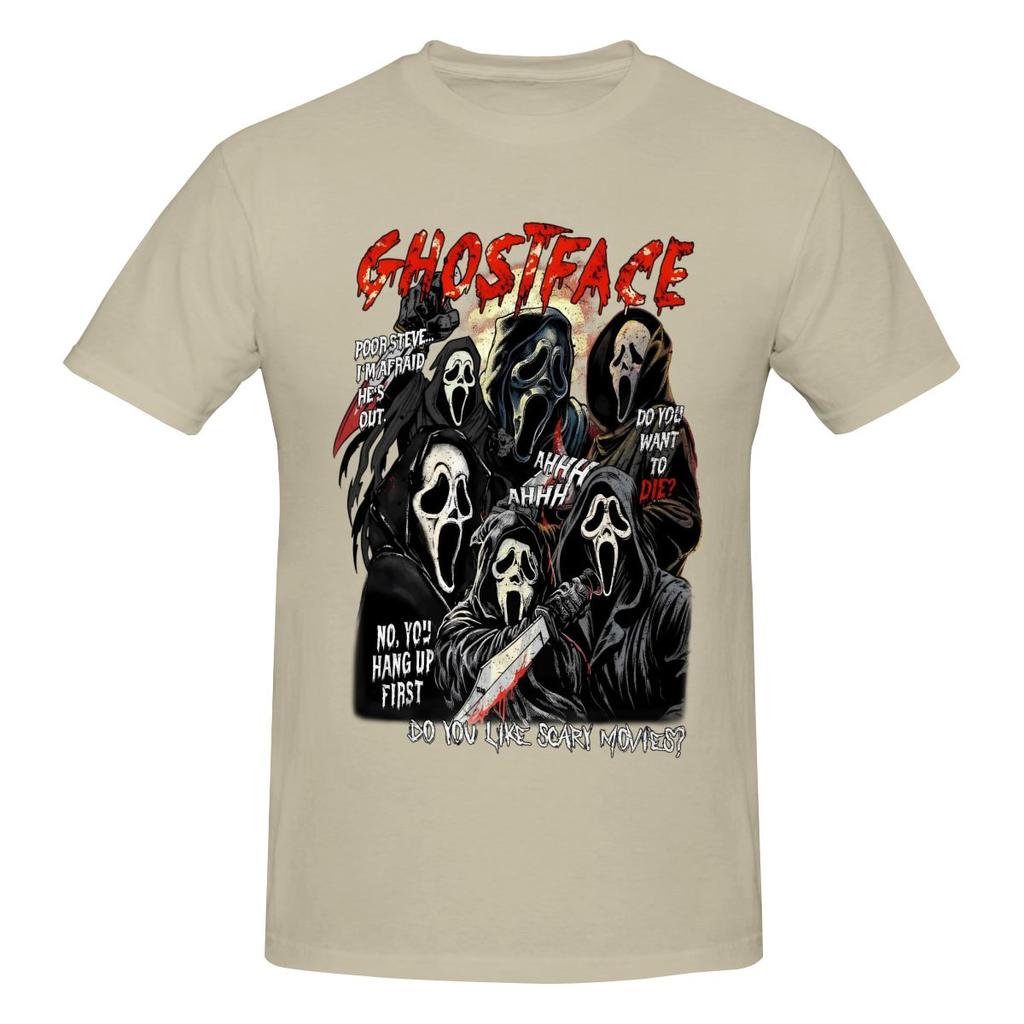 Funny Classic Ghostface Retro Horror Aesthetic Nostalgic Unisexs Tshirt Printed Tops Are Loose and Slim Fit Womens Tshirts