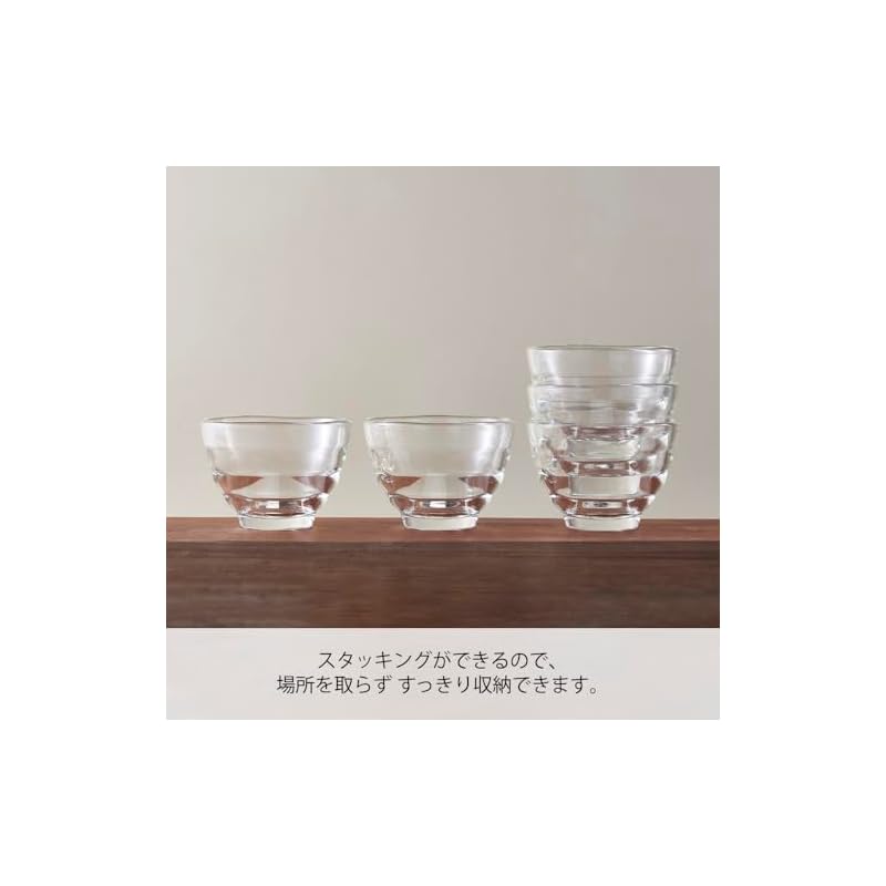 HARIO Heat-Resistant Glass Cups, Set of 5, Microwave/Oven/Dishwasher Safe, 170ml, Made in Japan, HU-3012