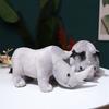 Simulation Animal Rhino Doll Plush Toy Zoo Rhino Doll Kindergarten Children's Doll Doll