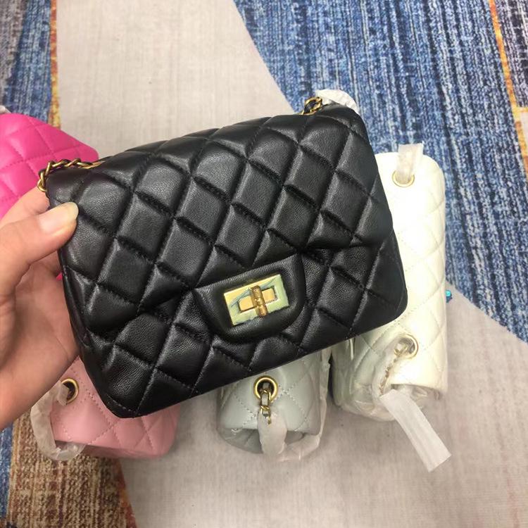 2025 Fang Pangzi Xiaochan Leather Gold Bead Crossbody Bag