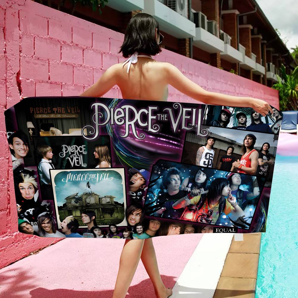 Classic Band P-Pierce The V-Veil Microfiber Blanket Quick Drying Beach Towels Oversized Printing Super Absorbent Pool