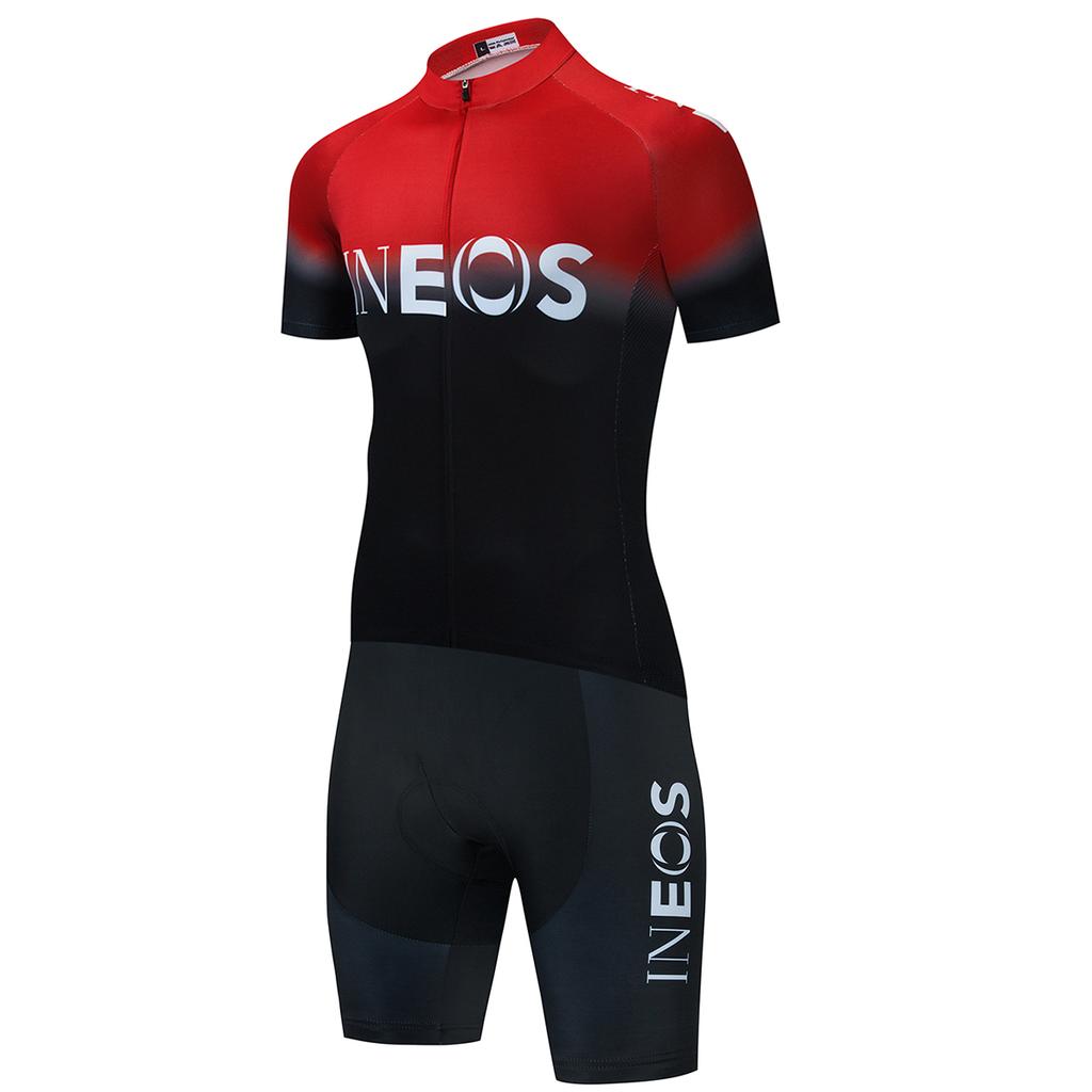 Black Red Gradient INEOS Bike Jersey Set Men's Cycling Clothing Summer MTB Team Clothes Short Sleeve Uniform Triathlon Suit 2026