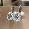 2026 Graceful Zircon Earrings for Female Dazzling Round Shape Crystal Delicate Gift Dainty Lady Bridal Wedding Accessories