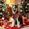 Knitted Knitted Dog Scarf Pompom Ball Dog Santa Scarves Cute Striped Pet Scarf  Cats