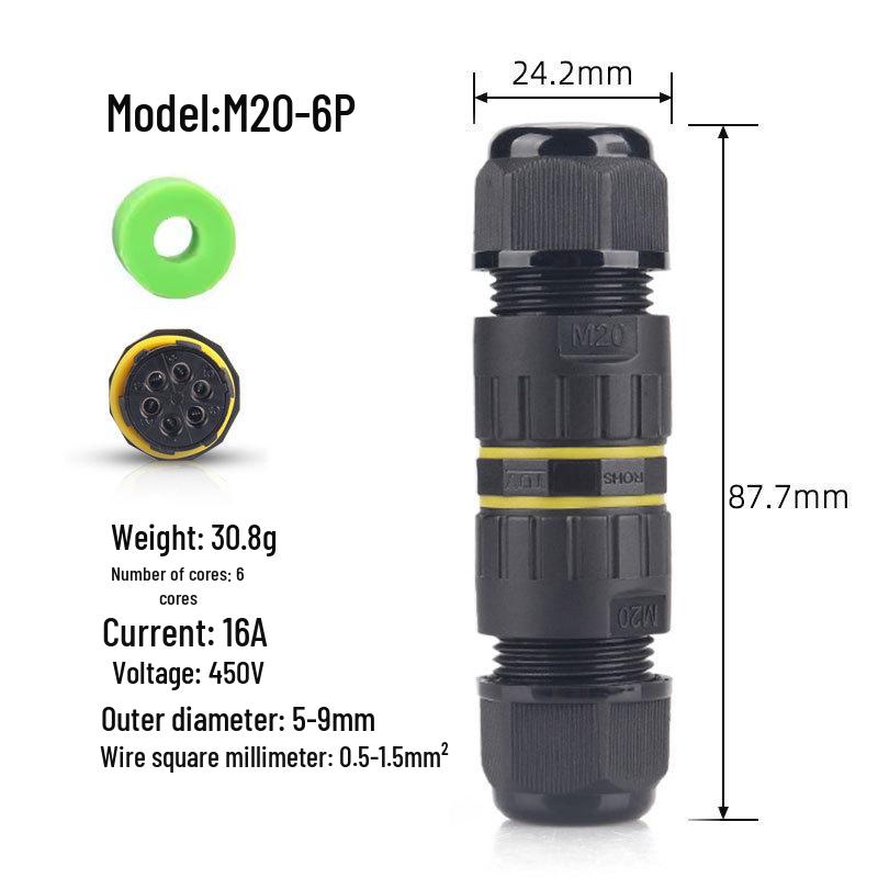 IP68 M20 Outdoor Waterproof Connector for Street Lights - 3-Core & 4-Core Cable Compatible