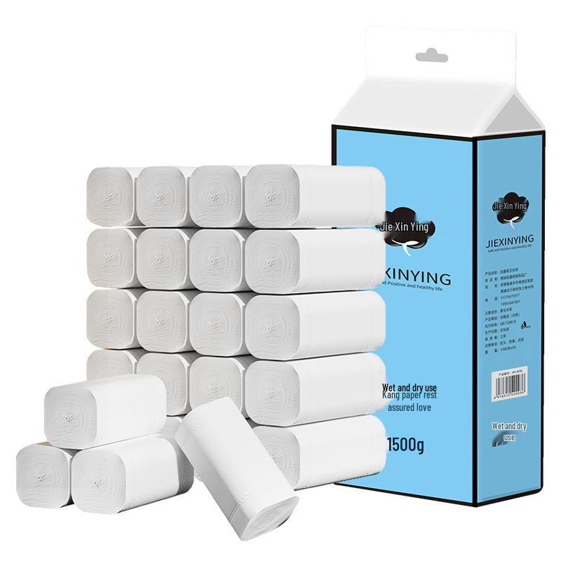 12 Rolls Strong, Tear-Resistant Toilet Paper - 1500g Pure Wood Pulp