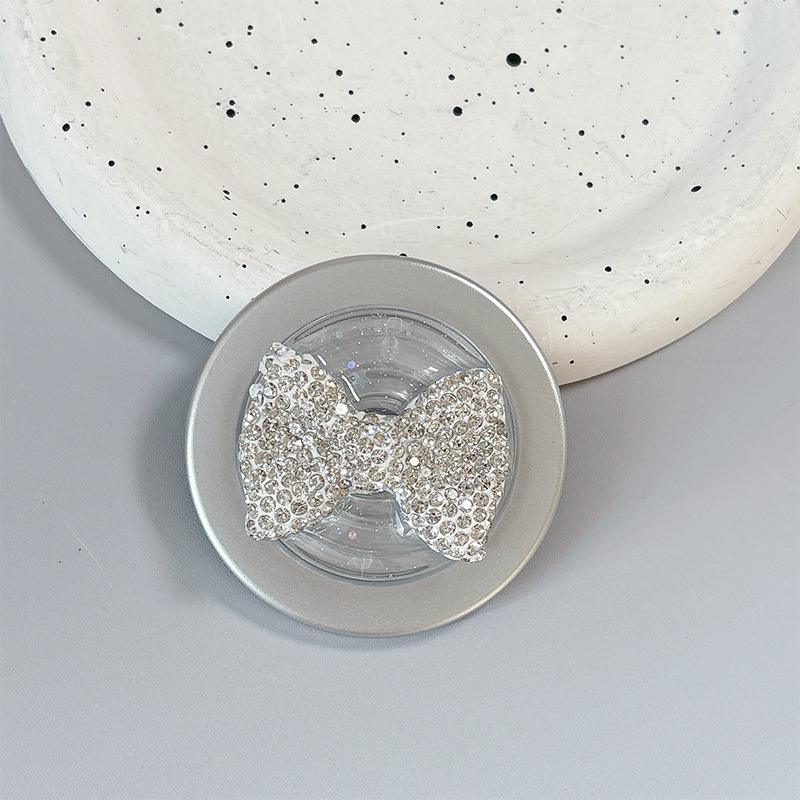 3D Rhinestone Bow Phone Holder with Resin Glitter & Magnetic Sticker