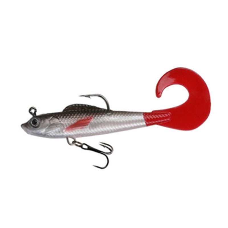 Soft Bait Fishing Lures Artificial Sinking Swimbait Paddle Tail Jig Head Fishing Tackle Goods For Sea Bass