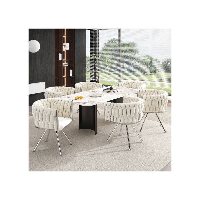 Chaise de salle à manger - MUVOE - Velours - Pivotante 360° - Design ergonomique - Lot de 4