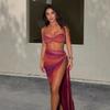 Women's Sexy Backless Halter Swimsuit & Bodycon Midi Skirt Set